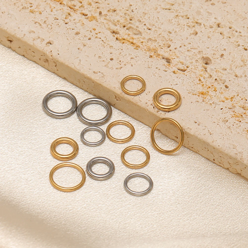 20-50 Stück Edelstahl-Schlaufenringe, runde Verbindungsstücke für DIY-Schmuckherstellung, Halsketten, Armbänder, Zubehör – Detail 2