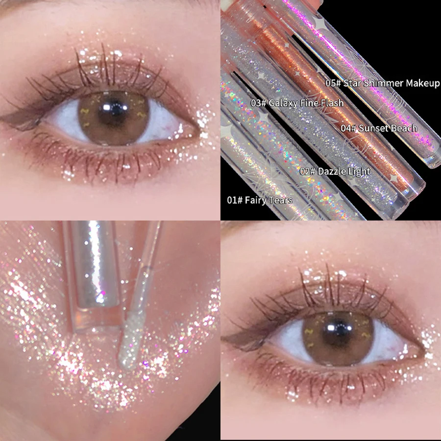 Liquid Eyeshadow High Pigment Waterproof Lasting Not Easy To Fade Pearl Glitter Portable Delicate Women's Eye Makeup