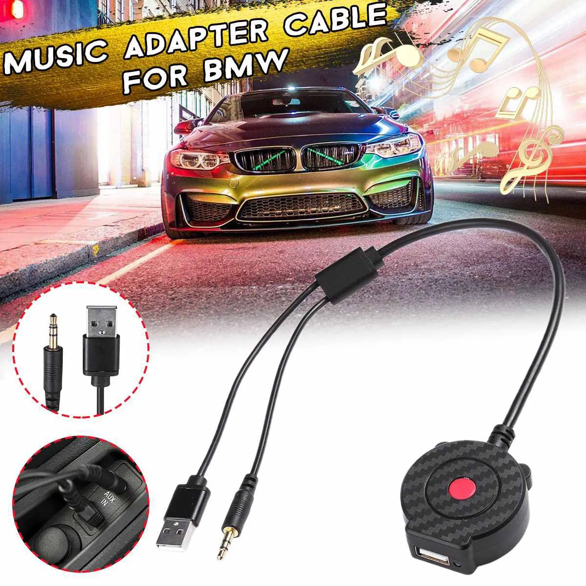 Car Wireless Bluetooth Module Audio AUX & USB Music Adapter Cable for BMW E53 E83 E60 E63 E70 E81 F25