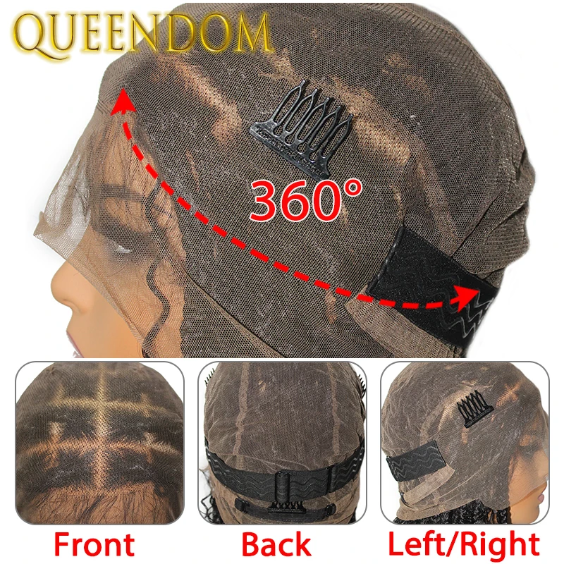 Pełna koronkowa peruka z warkoczem syntetycznym dla kobiet 12-calowa pleciona peruka z dredami Faux Locs Box Knotless Bohemia Cornrow Goddess Braids Wig