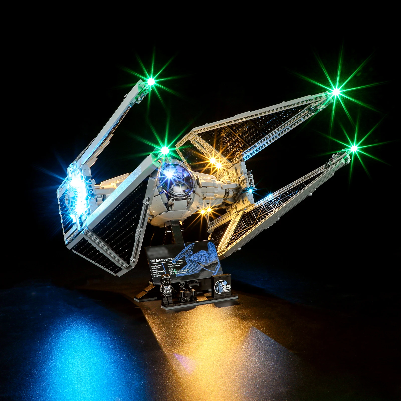 Hprosper 5V LED Light For 75382 Star Wars TIE Interceptor Only Diy Lamp With Battery Box (No Lego Building Blocks)