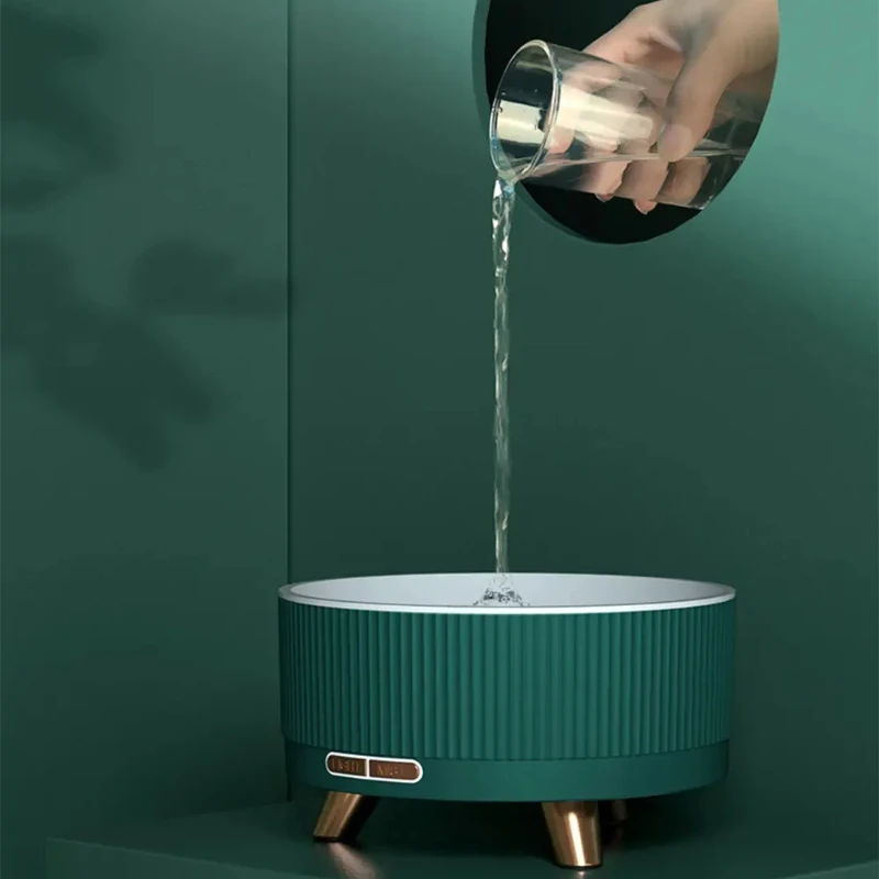 500ML7 色インテリジェント時限フレグランスディフューザー超音波空気加湿器清浄機エッセンシャルオイルディフューザースプレーグリーン