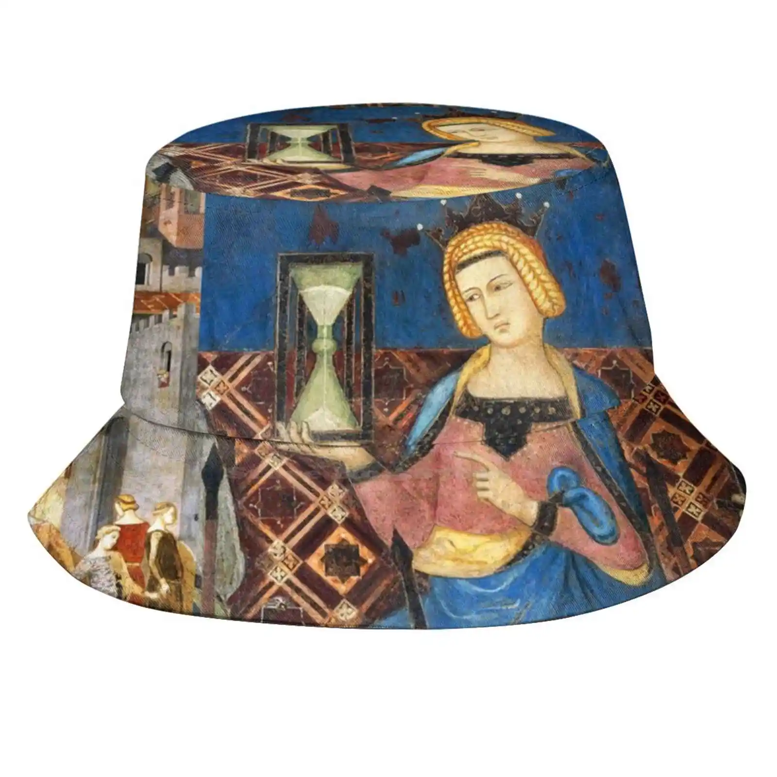 Temperance And Effects Of Good Government In The Medieval City Siena By Ambrogio Lorenzetti Sun Cap Fisherman Hat Bucket Hats