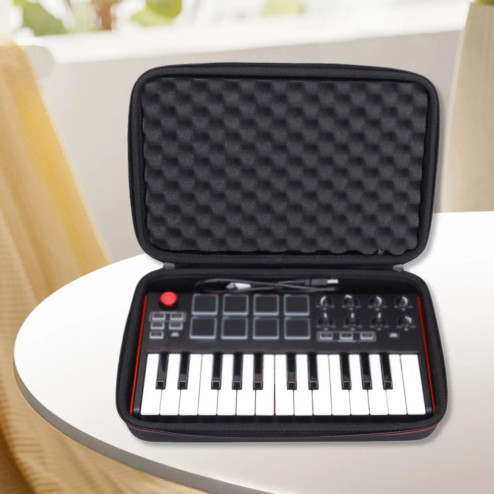 

Чехол для MIDI-клавиатуры на 25 клавиш с USB-контроллером, жесткий, с гладкой молнией, практичный, премиум-класса, универсальный, профессиональный, из ЭВА