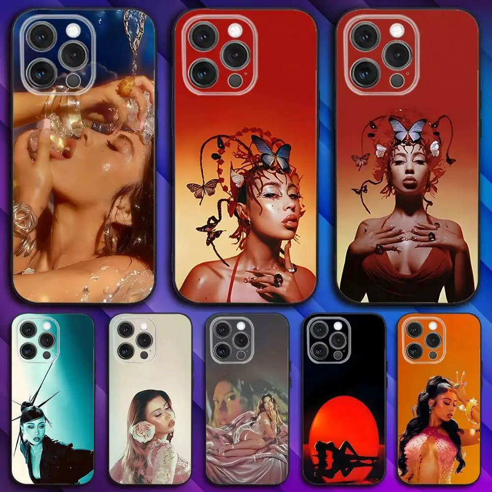 

k-Kali Singer U-Uchis Phone Case For iPhone 17,16,15,14,13,12,11,Pro,Max,Plus,X,XS,SE4,E,Mini,Soft Black Case