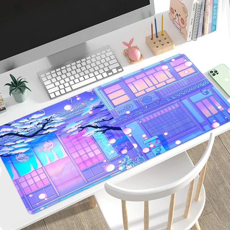 City Neon Professional Gaming Anti-Slip Mouse Pads XXL Endless Gamer Office Learning Accessories Computer Desktop Mat Floor Mats