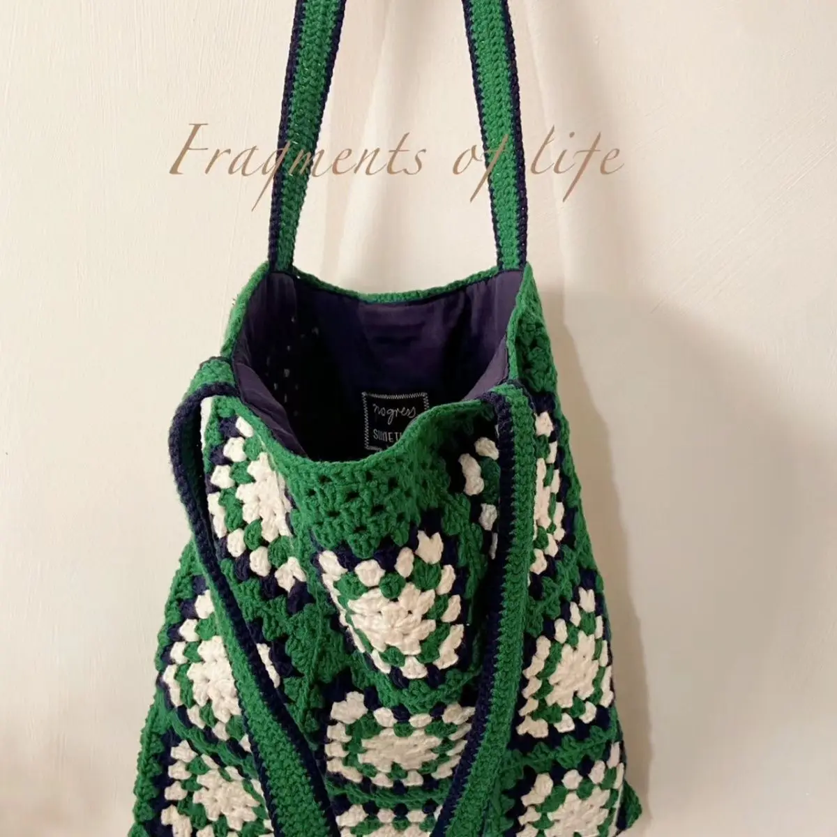 Crochet pure handmade yarn weaving finished product handmade sunflower bag inner crossbody bag finished product single shoulder