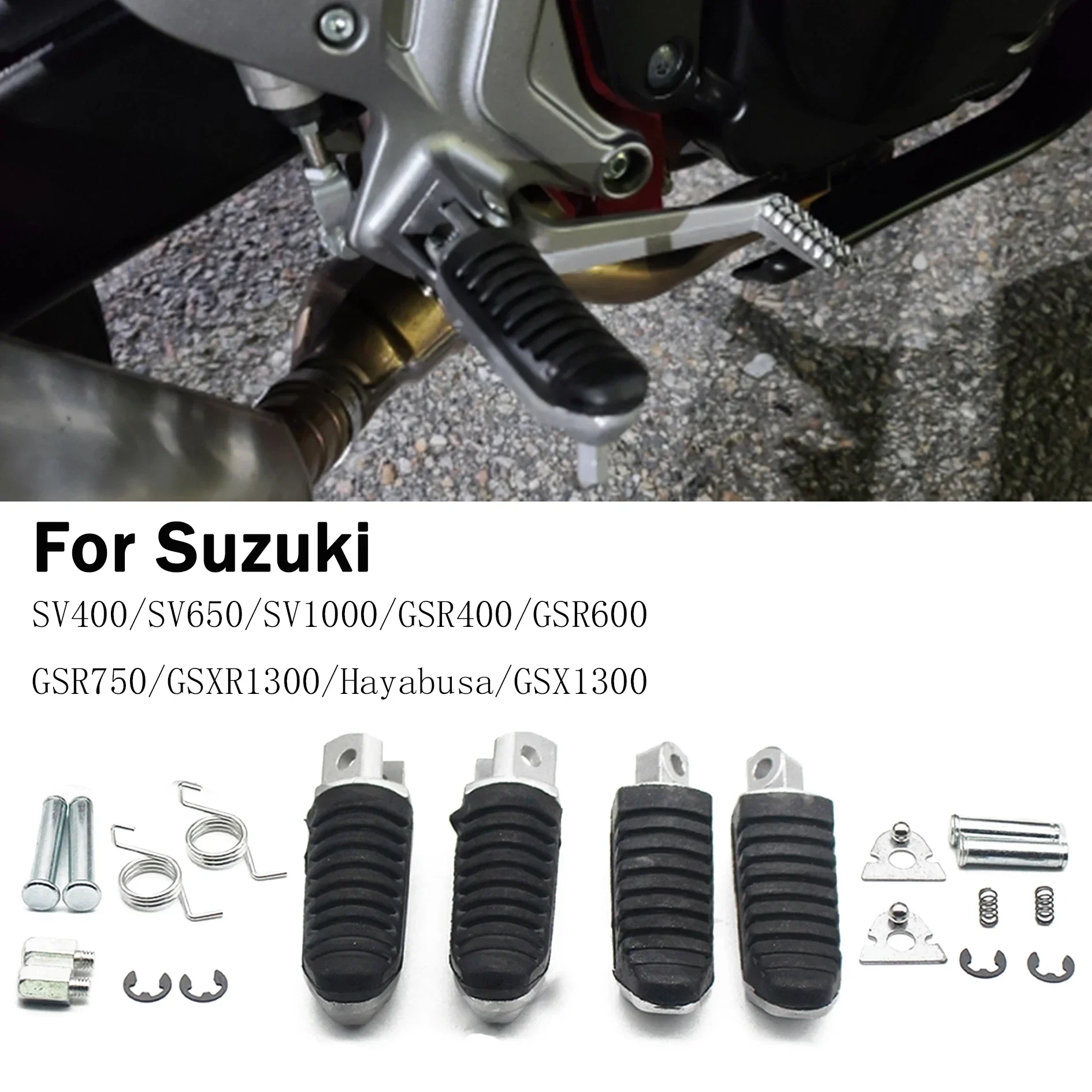 

ACZ For Suzuki GSR600 GSR750 GSXR1300 Hayabusa Motorcycle Front&Rear Footrests for SV400 SV650 SV1000 GSR400 GSX1300R Foot Pegs