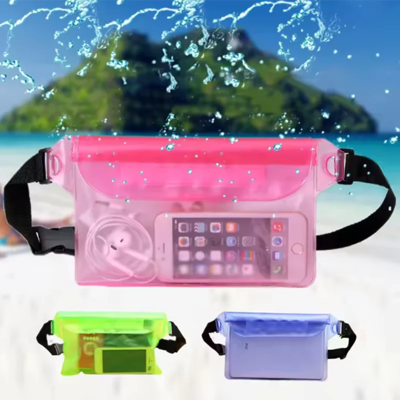 

Большая водонепроницаемая сумка для телефона, поясная сумка для плавания (ПВХ, герметичная, прозрачная, с сенсорным экраном), 1 шт.