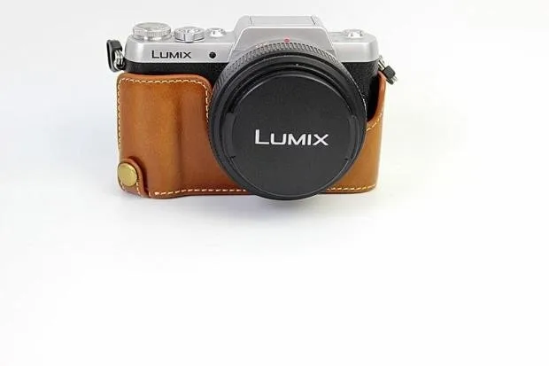 حافظة كاميرا جلدية Pu غطاء جسم نصف لباناسونيك لوميكس GF7 GF8 GF9 GF10 إزالة البطارية مباشرة