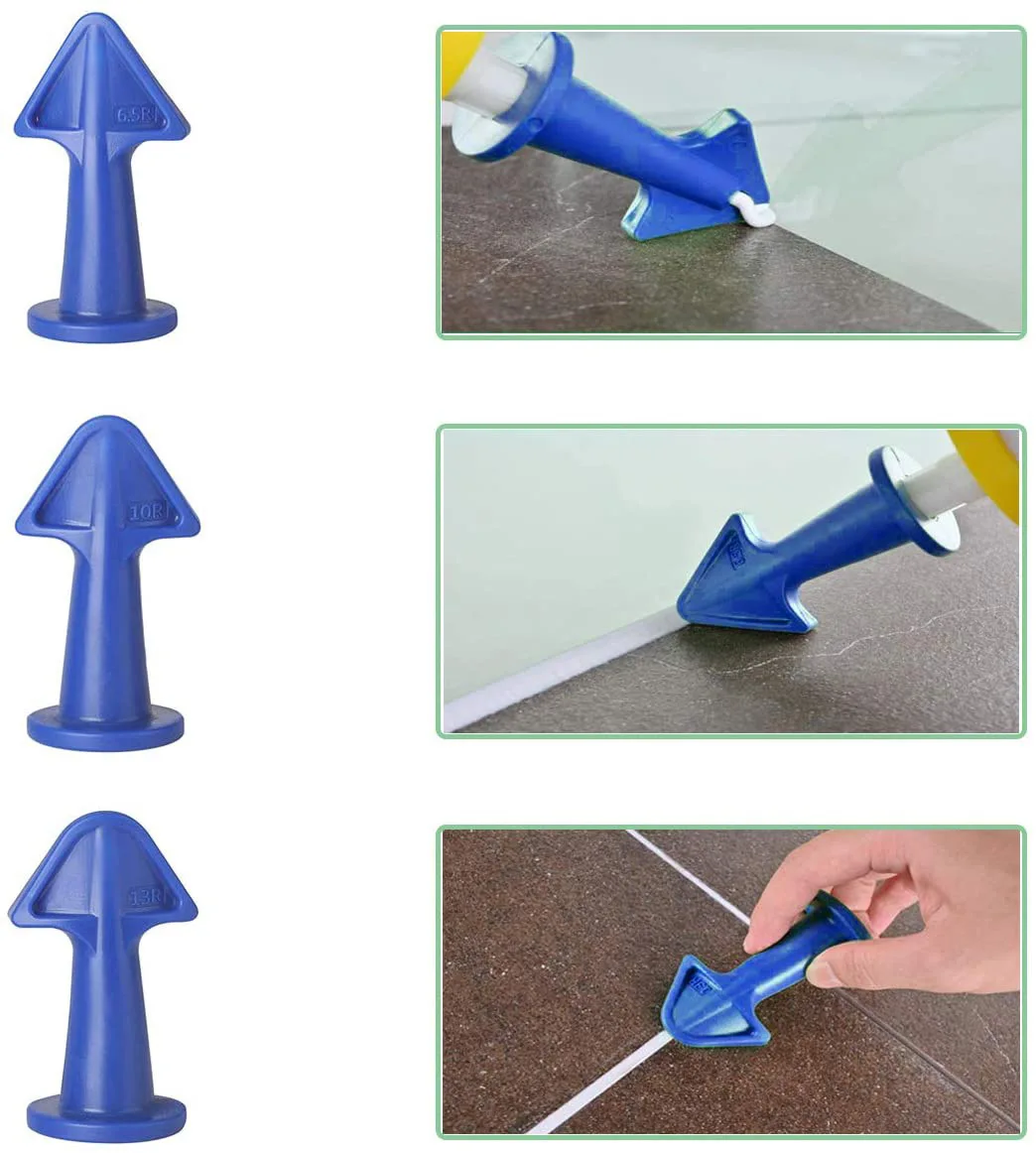 Multi Function Silicone Nozzle Caulking Tool Scraper Kit For Floor Gap Filling Home Improvement Professional Use 3Pcs