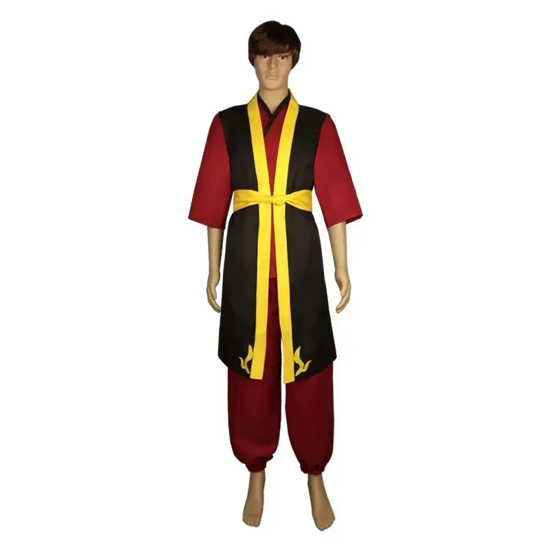Zuko Cosplay Avatar The Last Airbender Costume King's Prince Uniform Anime Aang Zuko Cosplay Shoes Wig for Halloween Party