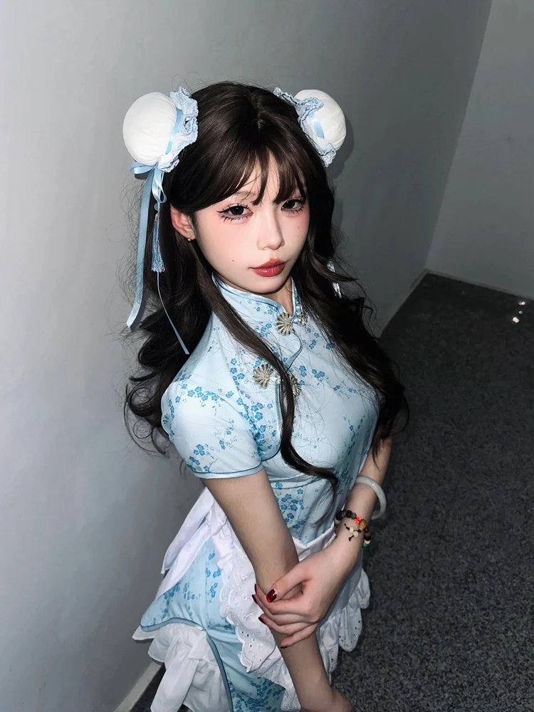 تنورة صينية جديدة من Sle Dr loween Cisas Cosplay orm تنورة خادمة ناعمة للفتيات ملابس يومية