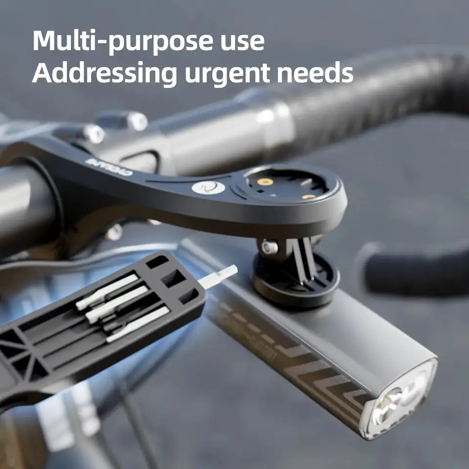 CYCLAMI Allen key bits from the tire lever handle being used on a bike component