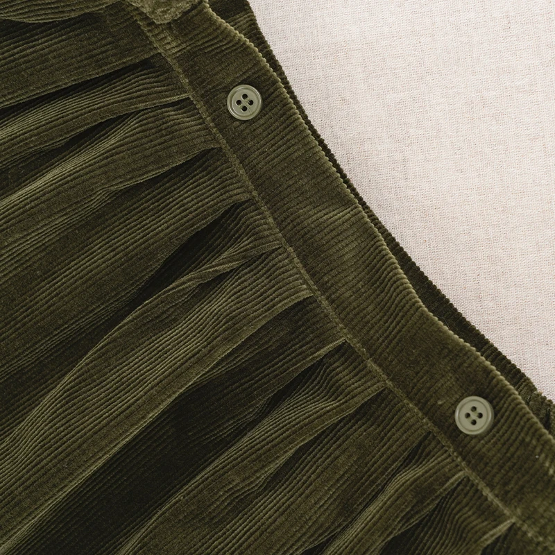 Retro Cord-Minirock mit hoher Taille für Mädchen, Frühlingsneuheit, verstellbare Knöpfe, elastische Taille, locker sitzende Kinderröcke, Mädchen-Winterkleidung – Detail 19