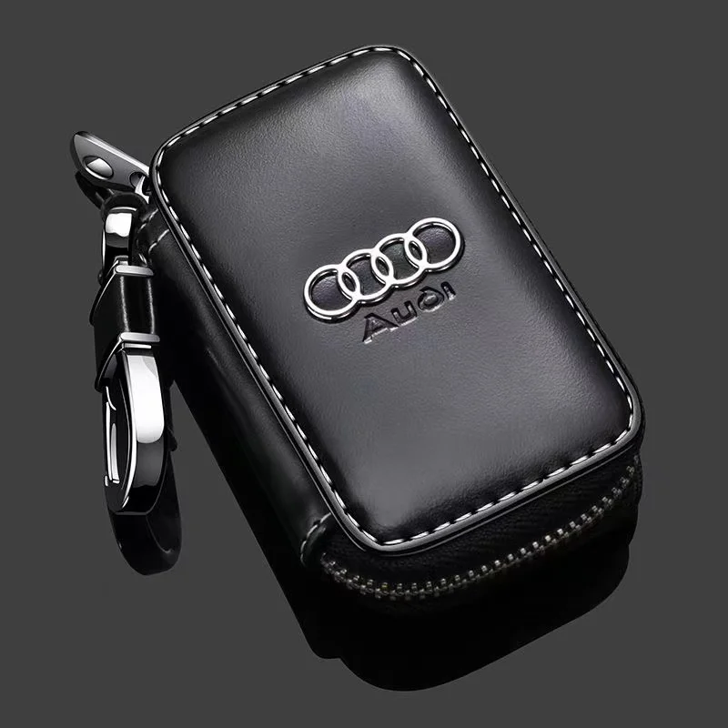 

PU Leather Car Smart Case Cover For Audi A4 B8 B6 B7 B9 A3 8P 8V 8L A6 C7 C6 A5 Q5 Q7 Auto Key Bag Shell Keychain Accessories