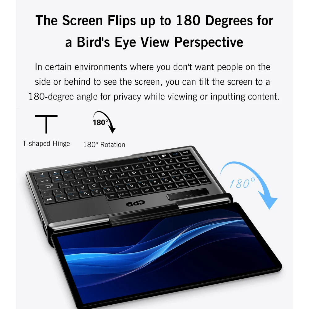 GPD Micro PC 2 Mini Portable Laptop Computer Notebook Intel Processor N250 16GB/512GB M.2 SSD Windows 11 60Hz Industry Laptop