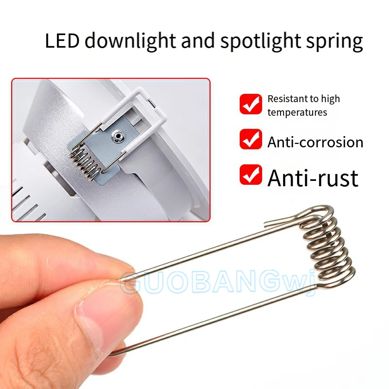 Universal Spring Retaining Clips for Recessed Lights, High Elasticity Steel Rings for Downlight Panel Light Ceiling Installation