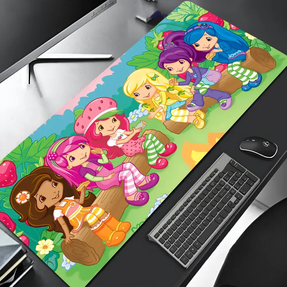 S-StrawberryS S-ShortcakeS Mouse Pad Gaming xxl Locking Edge Big Computer Gamer Large Rubber Art Mousepad Laptop Desk Mat