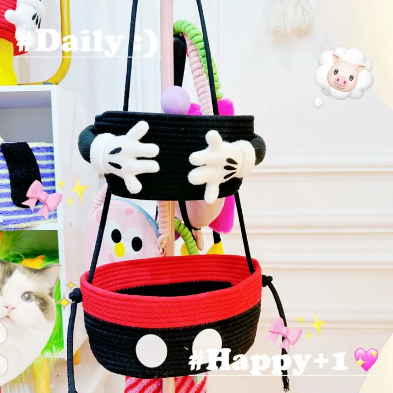 Disney animation peripheral Mickey Palm double-layer storage basket cute 3D wall hanging basket cartoon storage box party gift