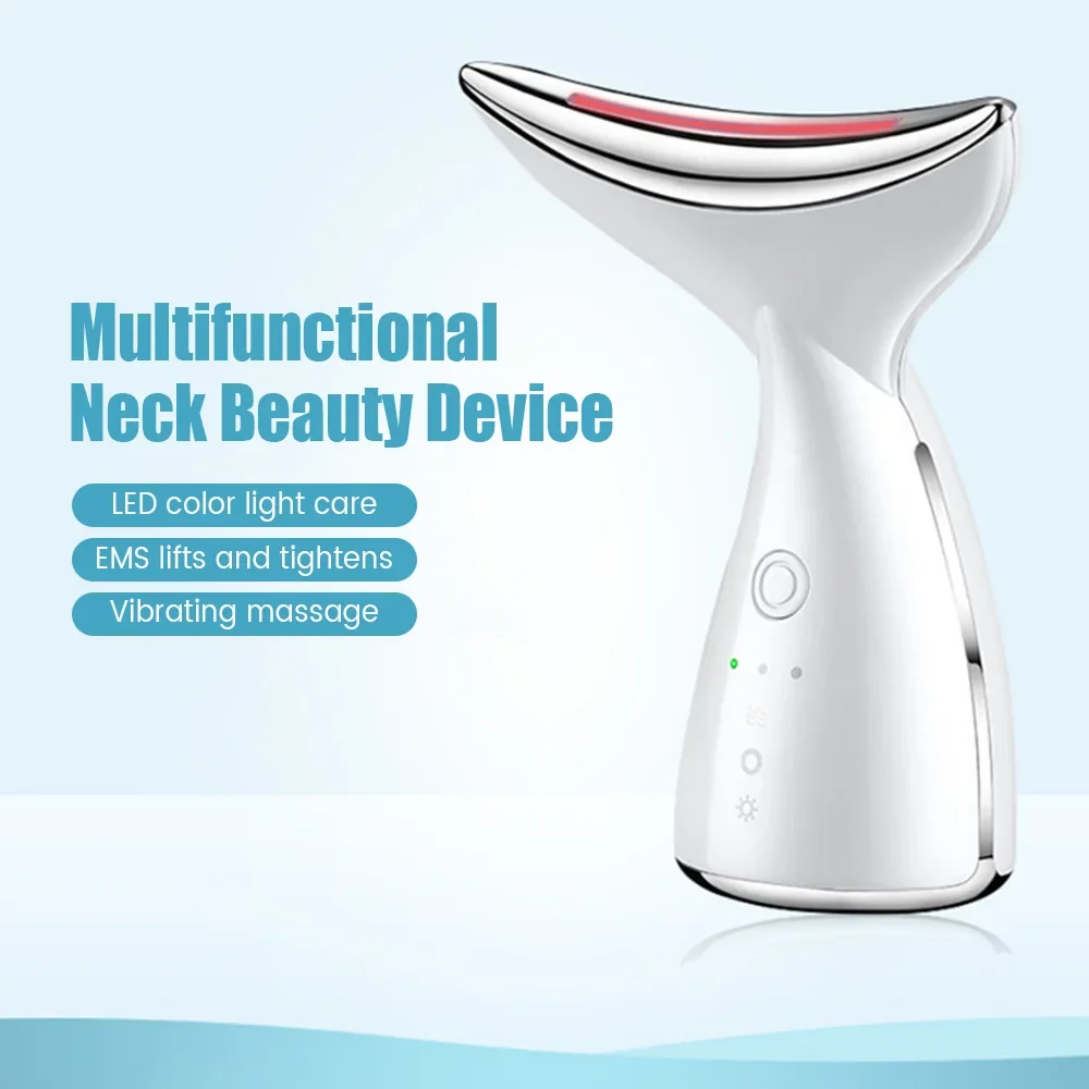 EMS Microcurrent Chin Lifting Face คออุปกรณ์ความงาม LED Photon Firming Rejuvenation ต่อต้านริ้วรอย Skin Care Facial Massager