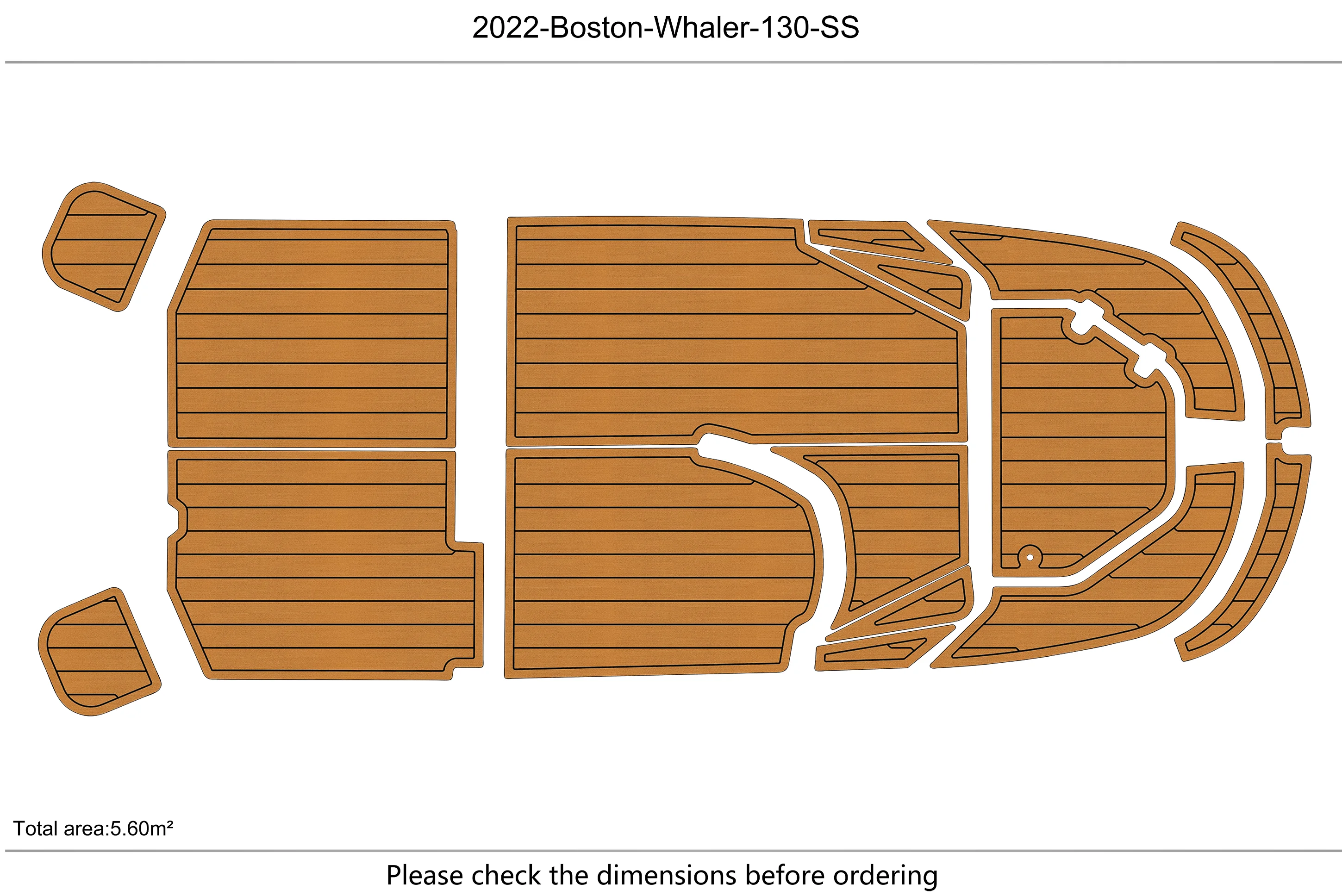 Eva foam Fuax teak seadek marine floor For 2022 Boston Whaler 130 SS Cockpit Swim platform  1/4