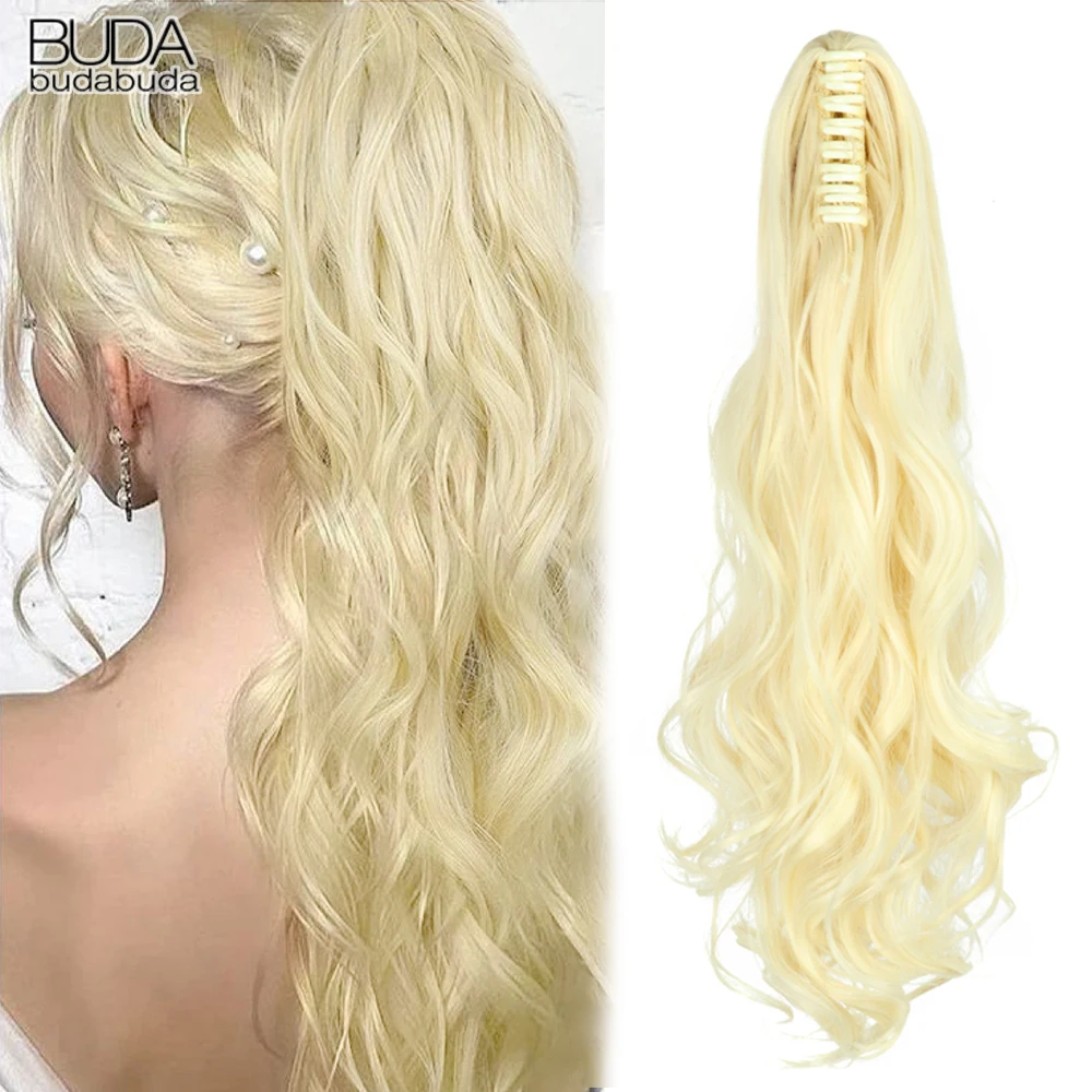 

22inch Synthetic Long Wavy Claw Clip on Ponytail Hair Extension Ponytail Extension Hair For Women Curly Style Pony Tail Hairpiec