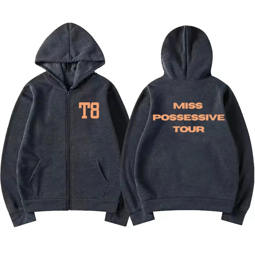 Hot Sale New in Tate Mcrae T8 Miss Possessive Tour 2025 Zipper Hoodie Men women fashion Y2k Jacket Coat Unisex Fleece pullovers