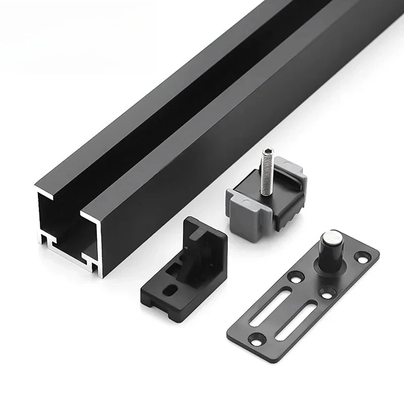 Flush Wooden Sliding Door System Concealed Sliding Door Track System for Wardrobes Aluminum Track