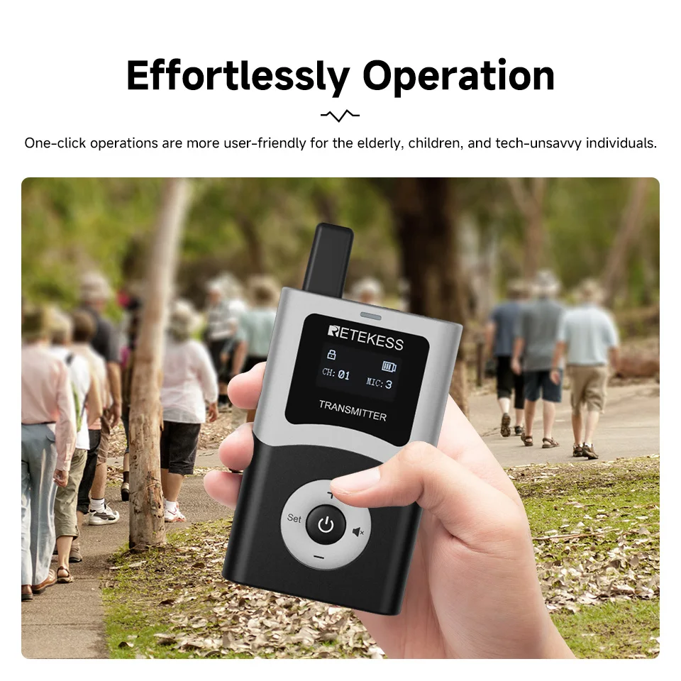 Retekess T130U ระบบเสียงไร้สายระบบไกด์นําเที่ยวไร้สายเสียงไร้สายไกด์นําเที่ยวส่งสัญญาณสําหรับการประชุมพิพิธภัณฑ์