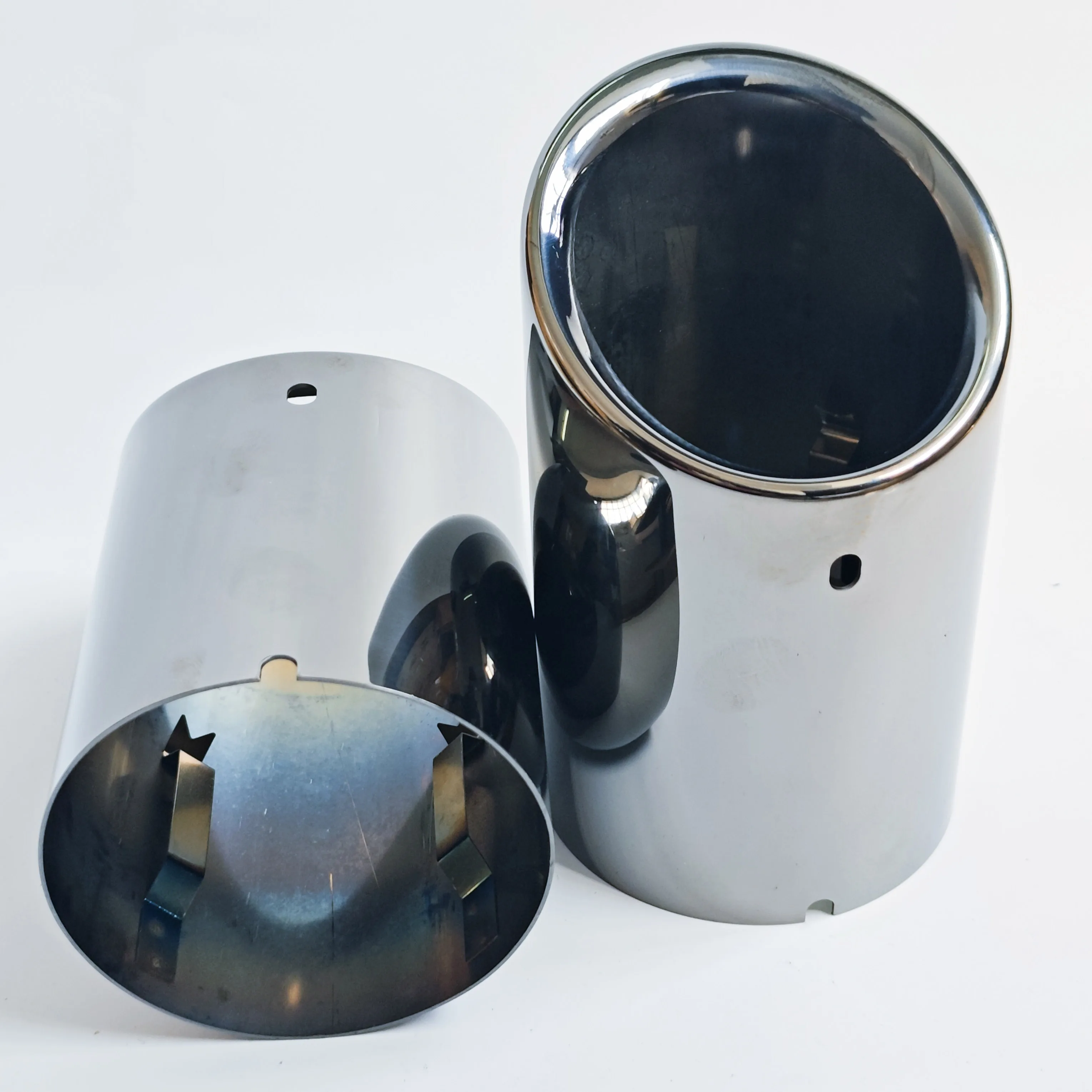 

2PCS Titanium Black Exhaust Muffler Tips TailPipe Cover Case For Audi Q7 2007-2011 Car Accessories