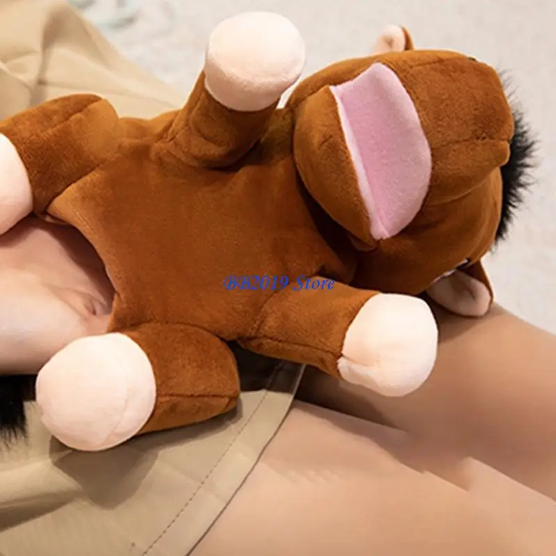 

Q0KB Cartoon Horse Stuffed Animal Hand Puppet Movable Mouth Creative Play Gift