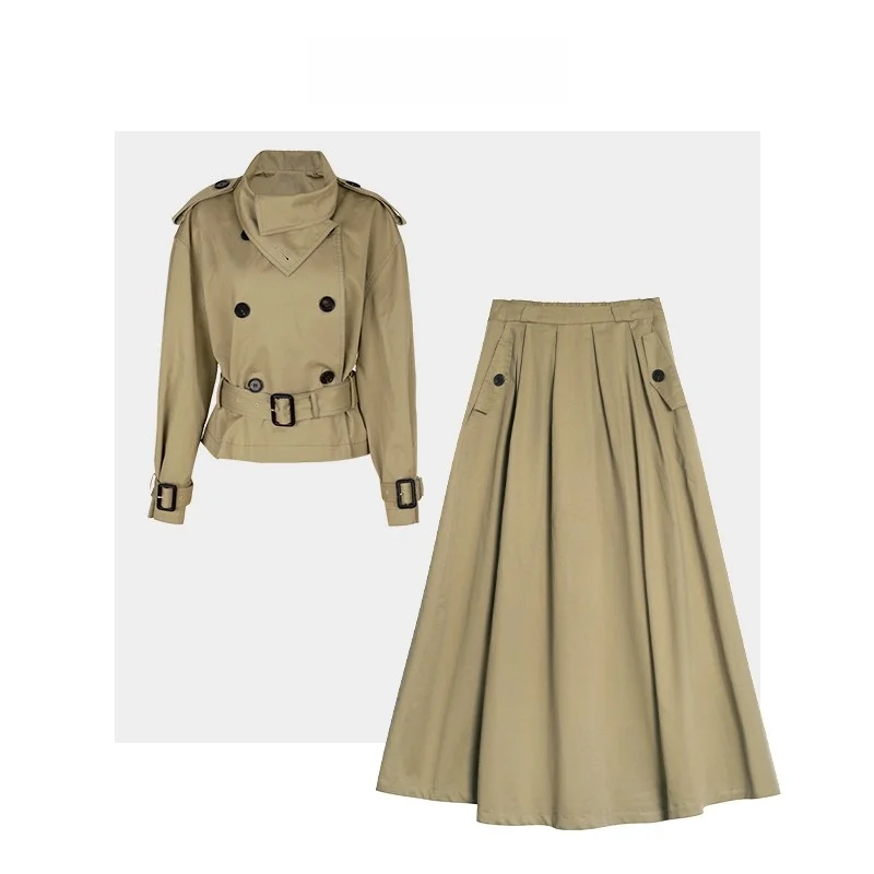 

Комплект для ранней осени: высококачественный хлопок 00% высокой плотности, не стесняющий движений, для поездок на работу, прямой крой.