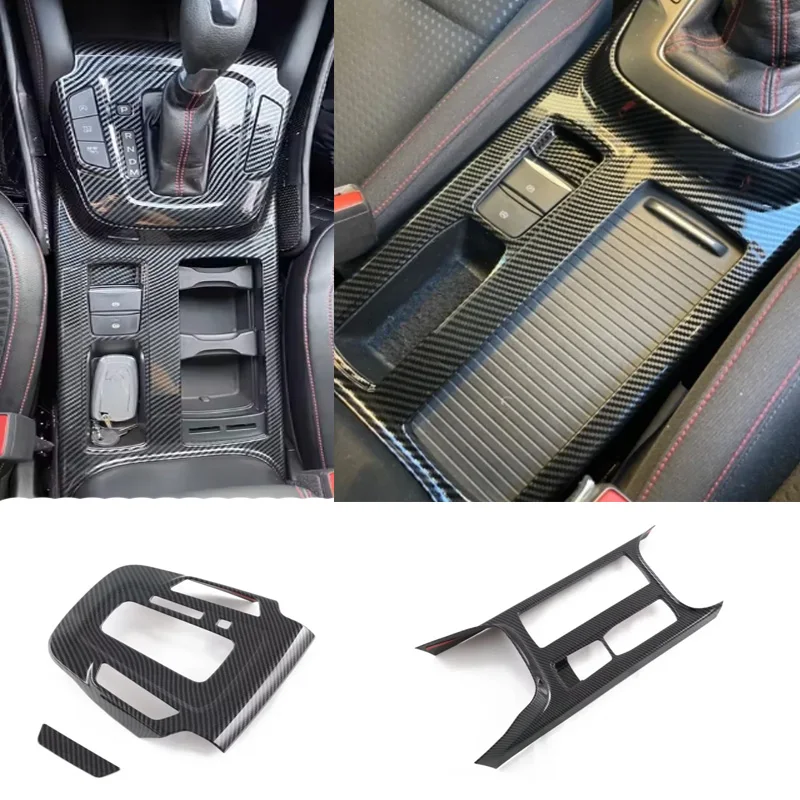 

Автомобильные аксессуары для Ford Focus 2022 2023 2024, АБС-пластик, углеродное волокно, центральная консоль автомобиля, панель переключения передач, украшение, держатель для чашки с водой