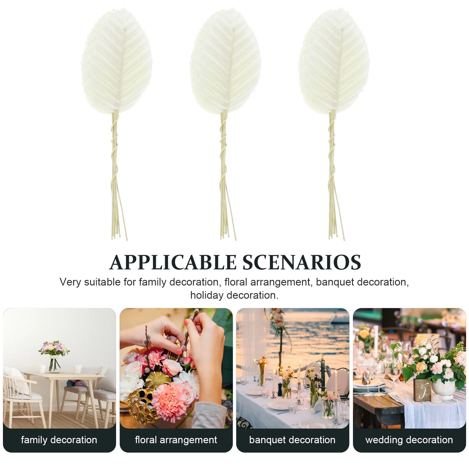 

200Pcs Wedding Artificial Leaves Faux Leaf Party Decor Household Room Supplies Decorative Leaf Accent Home Supply