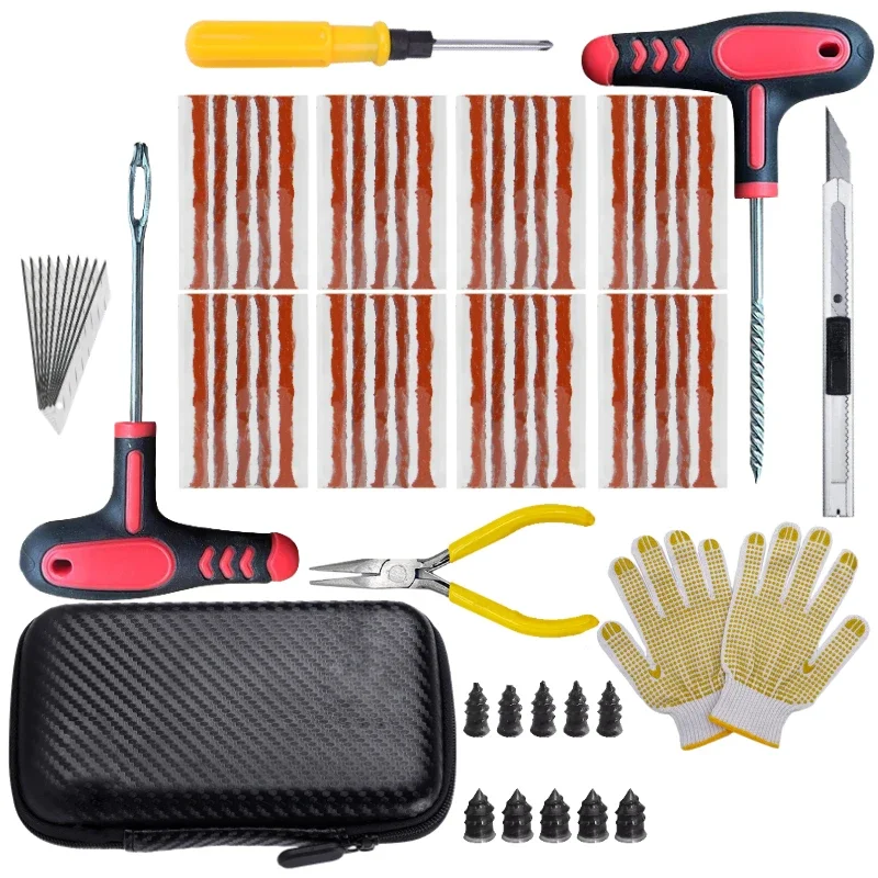 

Motorcycle Tire Repair Kit car Puncture Plug Tools Tyre Puncture Emergency for Tire Strips Stirring Glue Repair Tool Kit