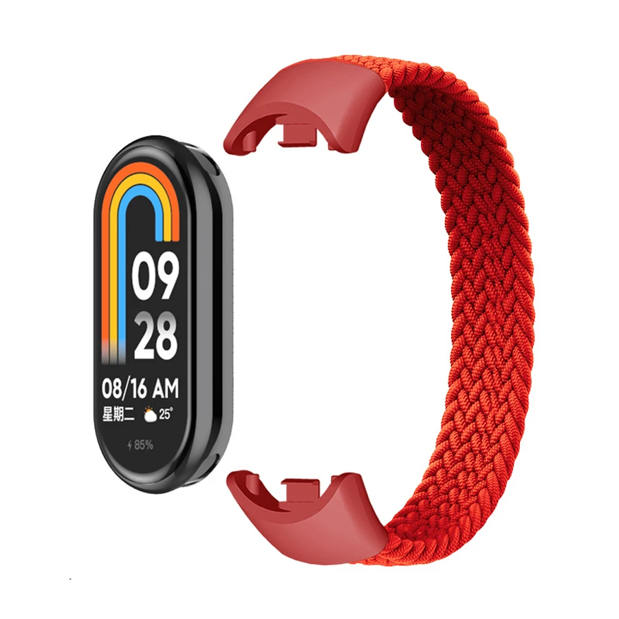 Gevlochten nylon solo loop band voor Xiaomi Mi Band 10 9 8 vervangende elastische horlogebandjes armband voor Mi Band 8 9 10 NFC