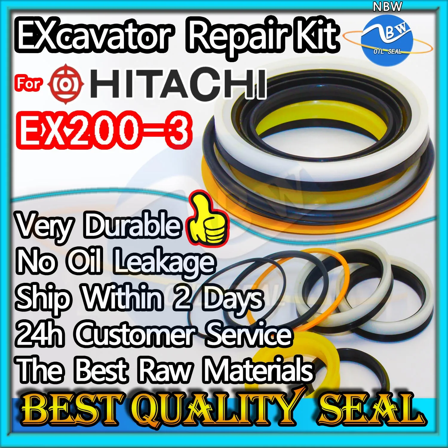 

For Hitachi EX200-3 Repair Kit Excavator Oil Seal Digger Clamshell Shovel Adjust Swing Gear Center Joint Gasket Nitrile NBR Nok