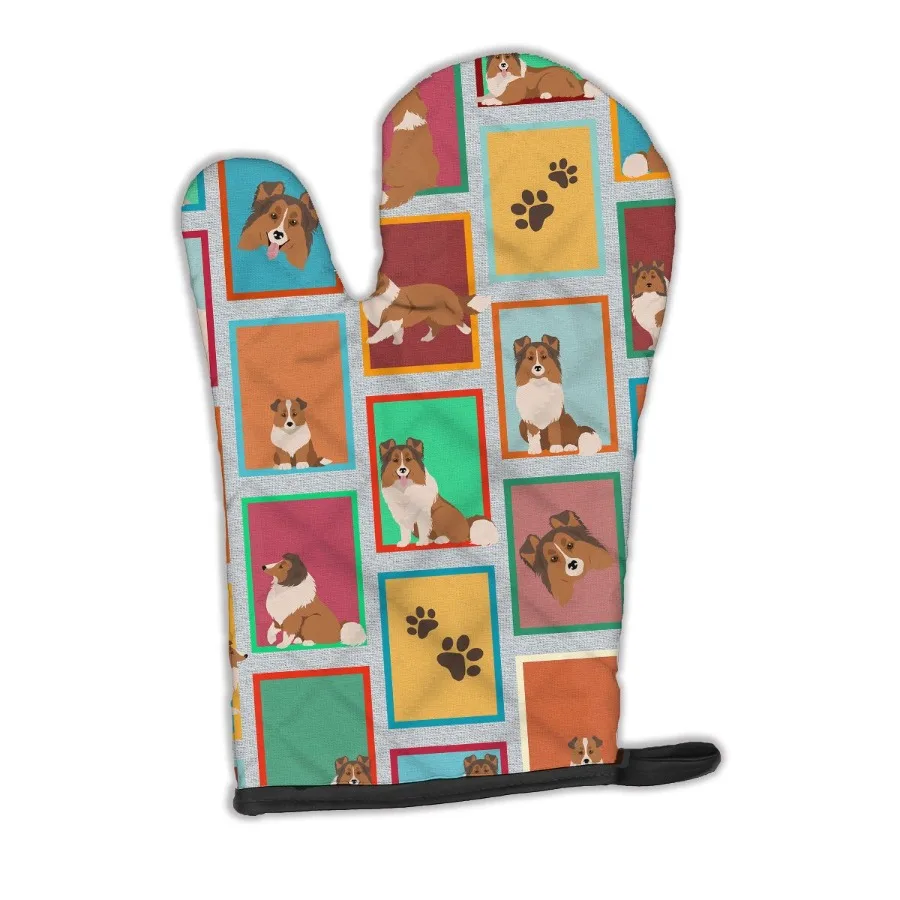 

Lots of Sheltie Oven Mitt Heat Resistant Thick Oven Mitt for Hot Pans and Oven Kitchen Mitt Protect Hands Cooking Baking Glove