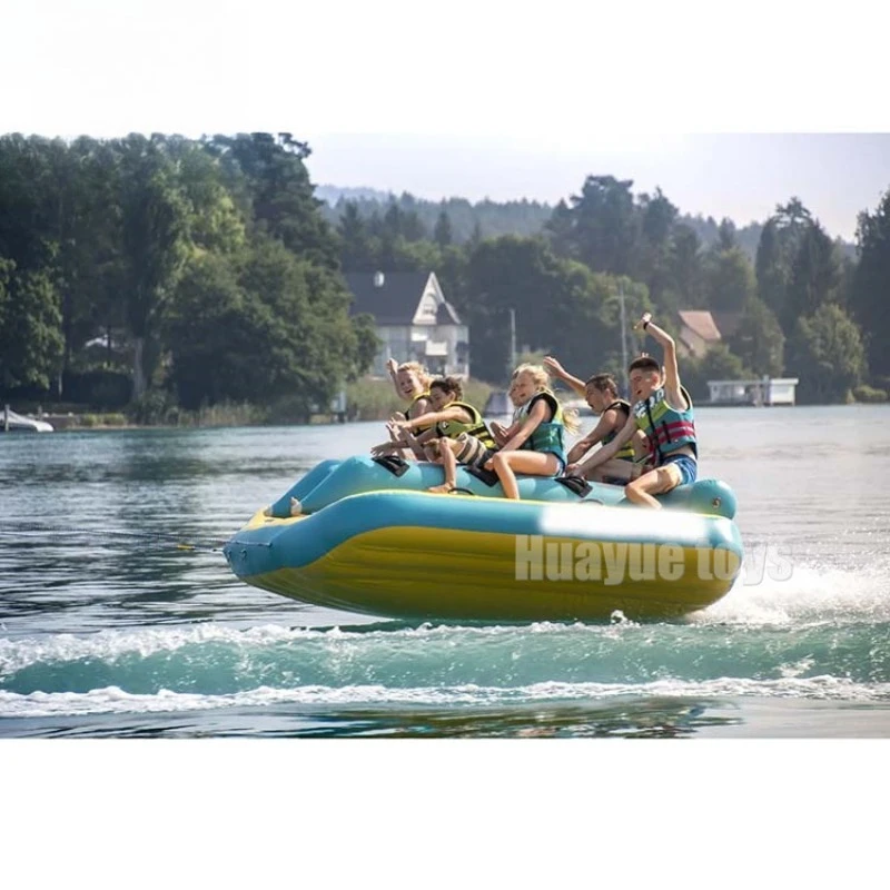 Inflatable Banana Boat Towable Tube, Flying Fish Disco Boat for Motorized Jet Ski & Ocean Surfing