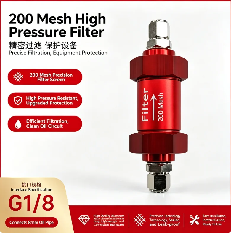 Universal 200 Mesh High Pressure Filter For Diesel Common Rail Injector Test Bench Precision Fuel Purification System Repair