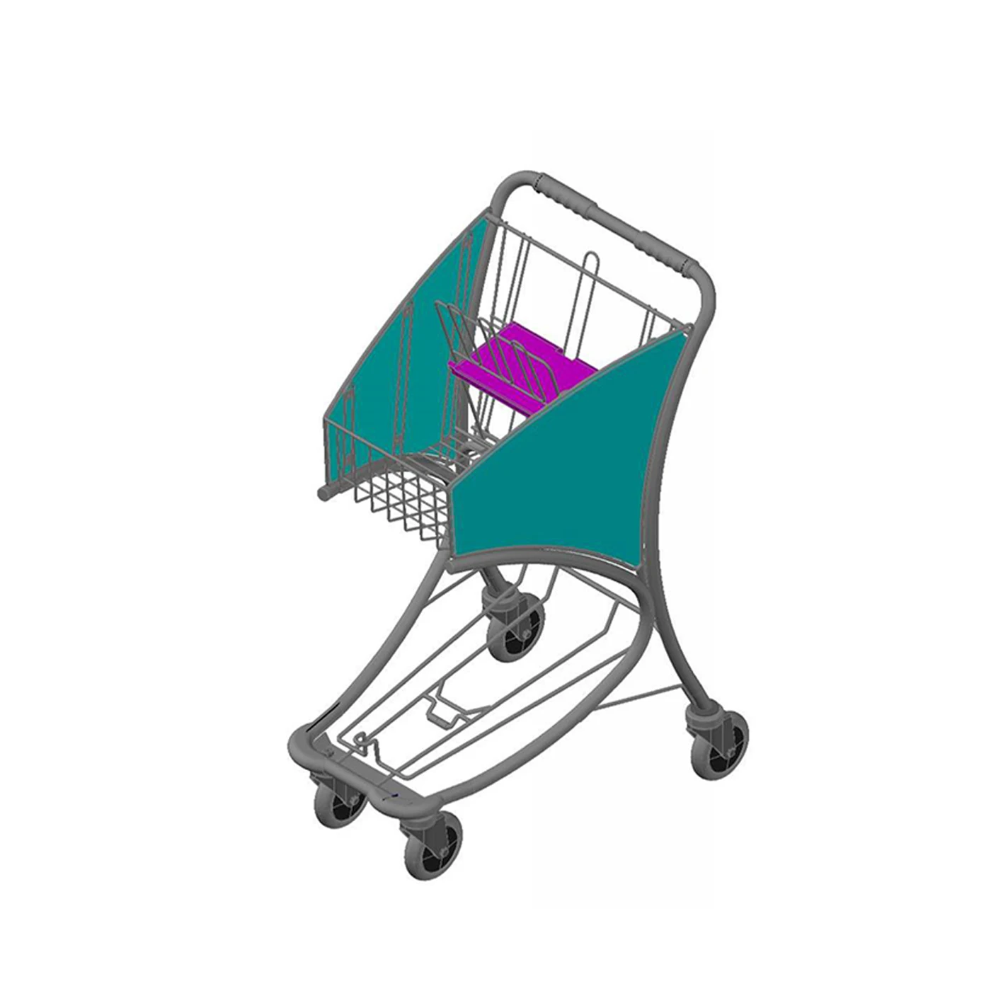 Portable Airport Shopping Trolley Stainless Steel Airport Luggage Trolley