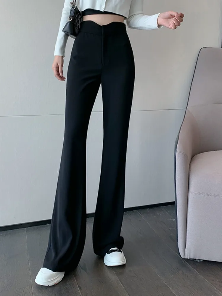 

Narrow Version Wide Leg Pants Autumn 2023 New Women's Casual Slim High Waisted Micro Flared Pants Suit Pants Drape Feeling