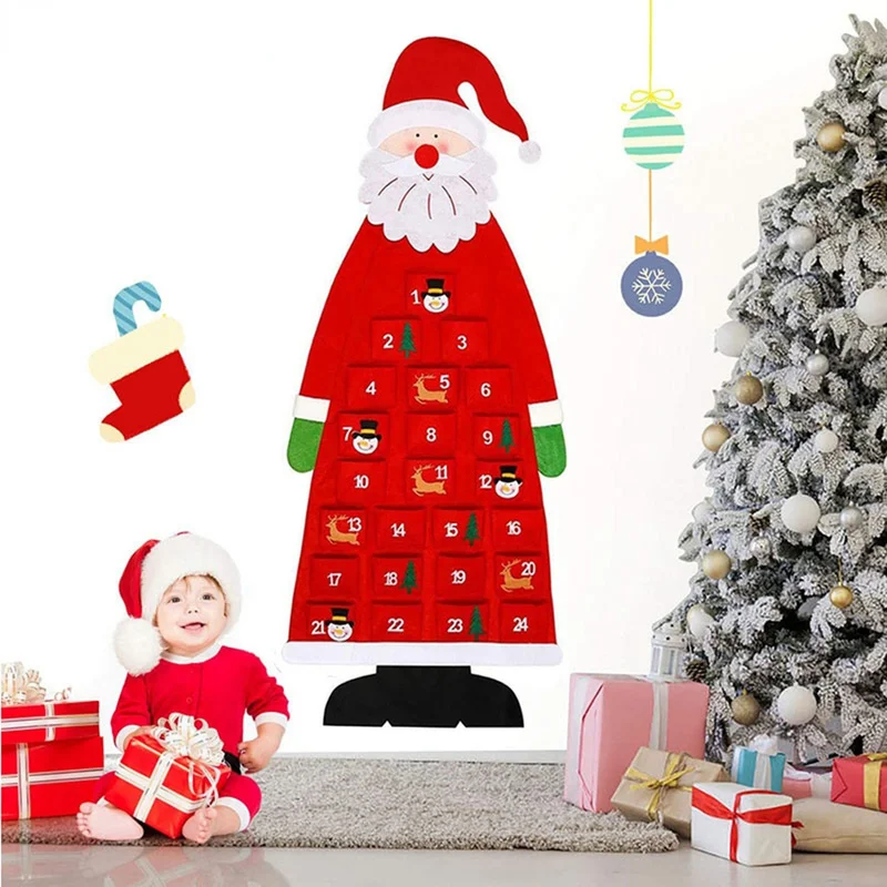 Pohon Natal salju DIY pria merasa mainan sibuk papan pintu rumah ornamen dinding dekorasi Natal hadiah bayi Montessori mainan