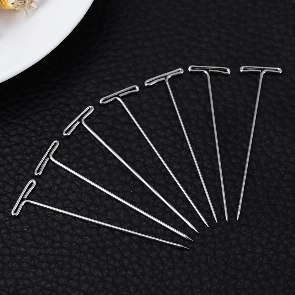 100 قطعة النيكل مطلي الصلب T-دبابيس 53 مللي متر الفضة T بار رئيس لصنع الحياكة حجب الحرف أدوات خياطة T دبابيس