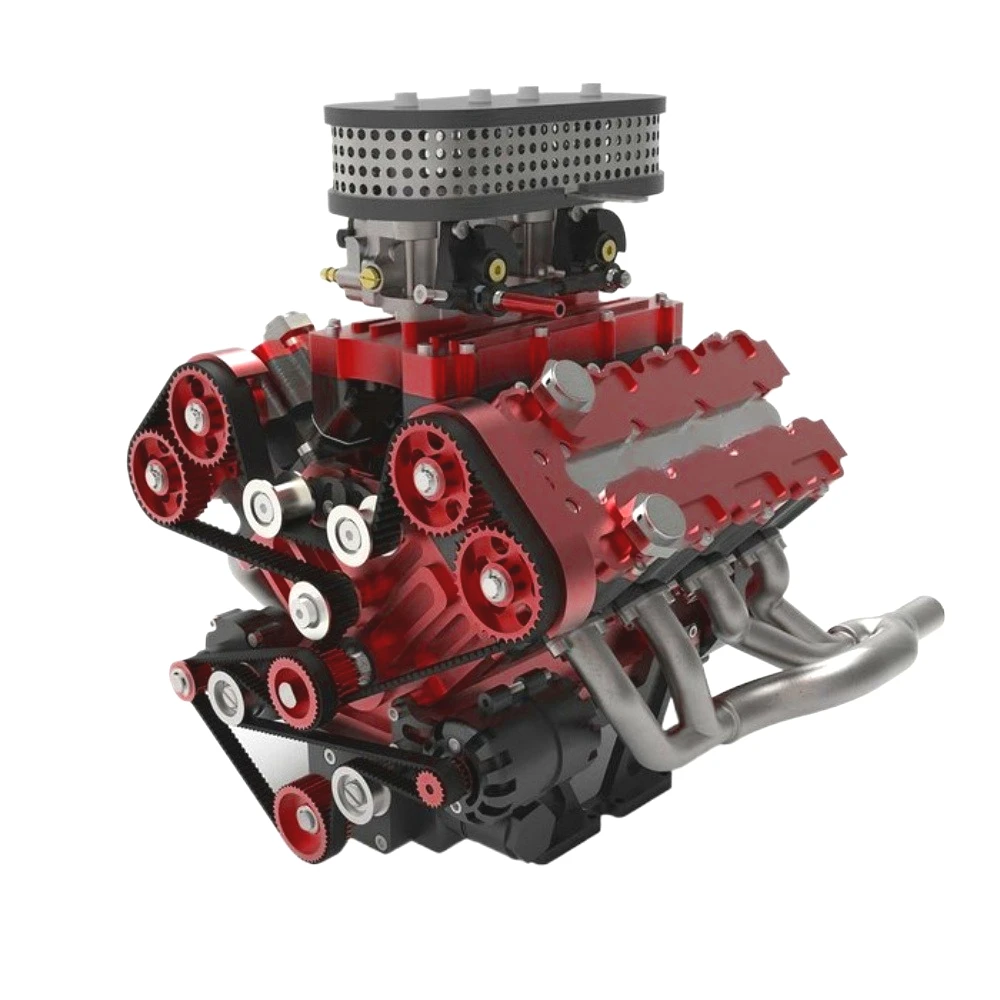 GS-V8 Internal Combustion Engine Model 78cc Four Stroke V8 Water Cooled Electric V8 Engine Model Startable Finished Product