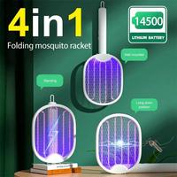 4-in-1 Electric Mosquito Killer Swatter USB Rechargeable Battery Mosquito Extinguisher Collapsible With UV Light Bug Zapper NEW