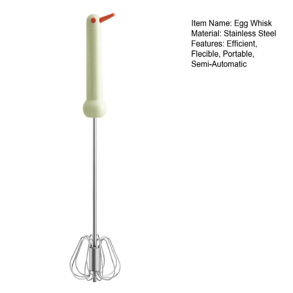 Time-saving Egg Beater Stainless Steel Egg Whisk Hand Push Rotary Blender Mixer Stirrer Kitchen Tool for Beating Blending