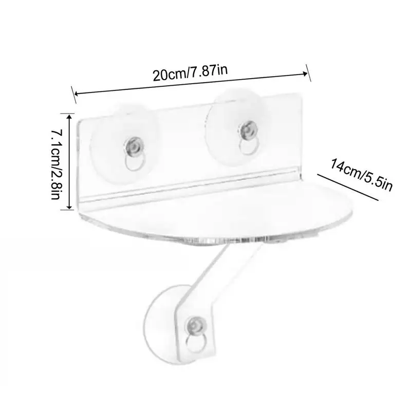 Rak Jendela untuk Tanaman Dalam Ruangan 2X Rak Cangkir Isap Akrilik Transparan Langkan Jendela Hemat Ruang untuk Dapur Kamar Mandi Organi