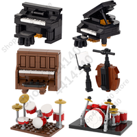 MOOXI City Musical Instrument Piano Drum kit Adults Building Blocks Set MOC Bricks Model Kit DIY Diorama Toys For Kids Boys Gift